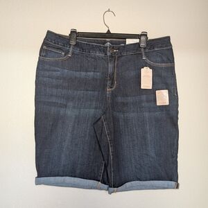 St. John's Bay Dark Blue Denim Bermuda Shorts 18W